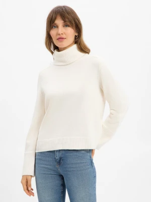JOOP! Sweter damski z zawartością kaszmiru - Kristin Kobiety Kaszmir biały jednolity,