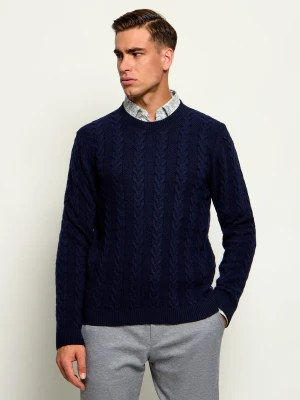 Joop! Sweter Levignor | Regular Fit | z dodatkiem wełny i kaszmiru granatowy