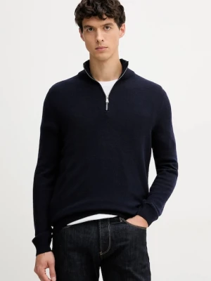 Joop! sweter z dodatkiem wełny męski kolor granatowy lekki z półgolfem 30048172