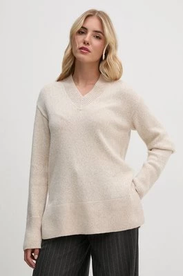 Joop! sweter z domieszką wełny damski kolor beżowy 30043951