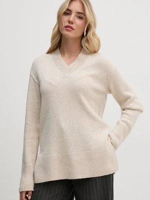 Joop! sweter z domieszką wełny damski kolor beżowy 30043951