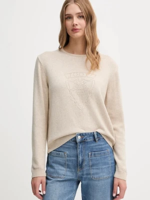 Joop! sweter z domieszką wełny damski kolor beżowy lekki 30047489