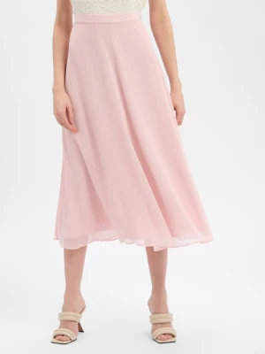 JOOP! Szyfonowa spódnica damska - Sari Kobiety Sztuczne włókno różowy jednolity,