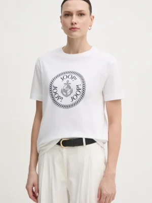 Joop! t-shirt bawełniany damski kolor biały 30046219
