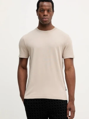 Joop! t-shirt bawełniany męski kolor beżowy gładki 30045539