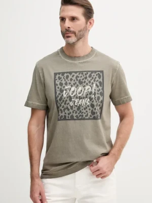 Joop! t-shirt bawełniany męski kolor beżowy z nadrukiem 30041619
