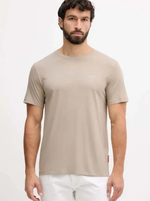 Joop! t-shirt bawełniany męski kolor beżowy z nadrukiem 30045926