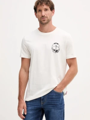 Joop! t-shirt bawełniany męski kolor beżowy z nadrukiem 30047014
