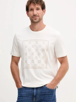 Joop! t-shirt bawełniany męski kolor beżowy z nadrukiem 30047429