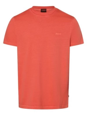 JOOP! T-shirt męski Mężczyźni Bawełna pomarańczowy jednolity,