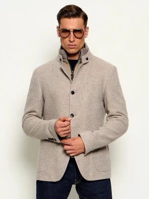 Joop! Wełniana kurtka 2w1 Hectar | Slim Fit beżowy