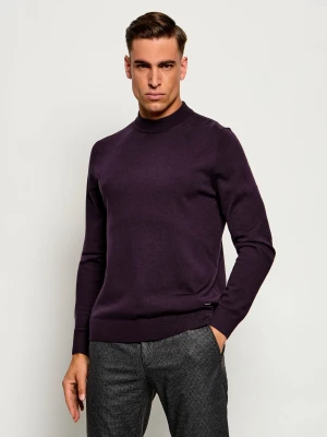 Joop! Wełniany półgolf Davide | Modern fit bordowy