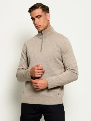 Joop! Wełniany sweter Dario | Regular Fit beżowy
