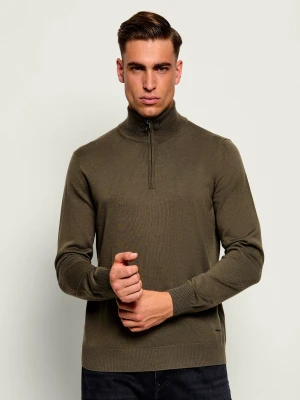 Joop! Wełniany sweter Dario | Regular Fit oliwkowy