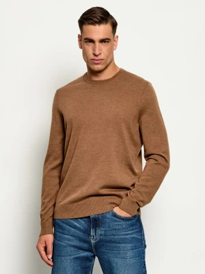 Joop! Wełniany sweter Denny | Modern fit brązowy