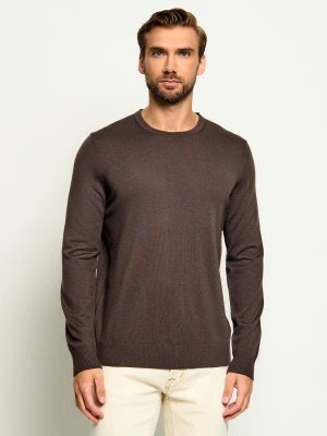Joop! Wełniany sweter Denny | Modern fit brązowy