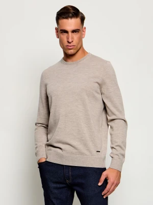 Joop! Wełniany sweter Denny | Regular Fit beżowy