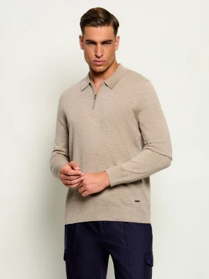 Joop! Wełniany sweter Dondor | Modern fit beżowy