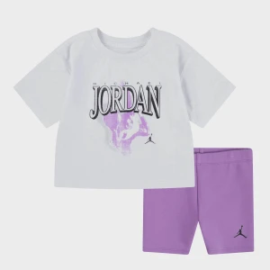 Jordan JDG Retro 1984 Bike Short Set uniseks Rampersy i zestawy dla dzieci fioletowy rozmiar Odzież
