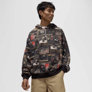 Jordan All Over Print Fleece Hoodie mężczyźni Bluzy czarny rozmiar Odzież