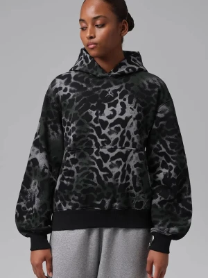 Jordan bluza z kapturem damska z bawełną Brooklyn Fleece czarny