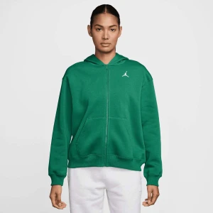 Jordan Brooklyn Fleece Full-Zip Hoodie kobiety Bluzy zielony rozmiar Odzież