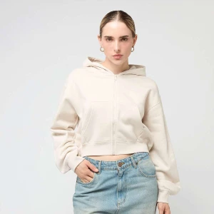 Jordan Brooklyn Fleece Full Zip Modern Crop kobiety Bluzy beż rozmiar Odzież