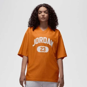 Jordan W J BRK SS MESH JRSY TOP starfish/white kobiety Komplety dresowe pomarańczowy rozmiar Odzież
