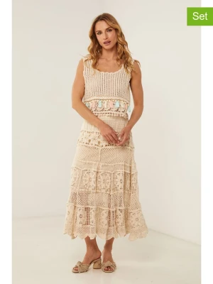 Joséfine 2-częściowy zestaw "Lydia" w kolorze beżowym rozmiar: L