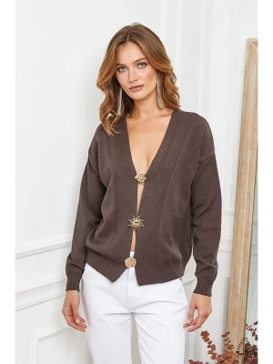 Joséfine Kardigan "Alabess" w kolorze brązowym rozmiar: L