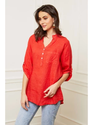 Joséfine Lniana bluzka "Bjorg" w kolorze czerwonym rozmiar: M