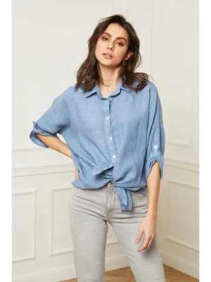 Joséfine Lniana bluzka "Coline" w kolorze błękitnym rozmiar: S