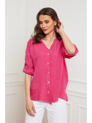 Joséfine Lniana bluzka "Event" w kolorze różowym rozmiar: XXL