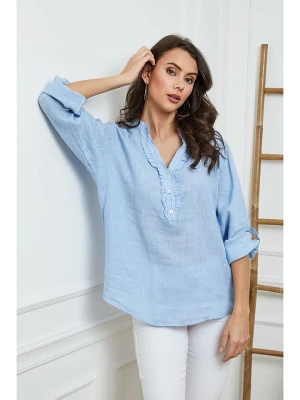 Joséfine Lniana bluzka w kolorze błękitnym rozmiar: XL