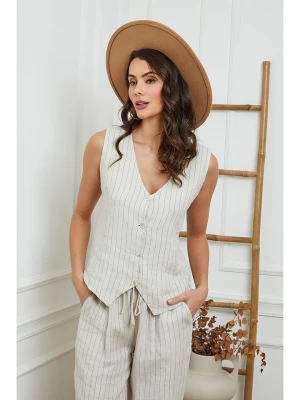 Joséfine Lniana kamizelka w kolorze kremowym rozmiar: S