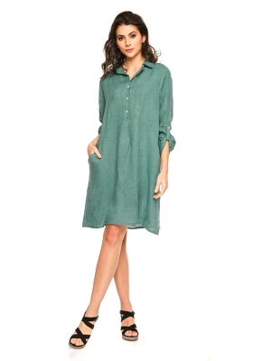 Joséfine Lniana sukienka "Calor" w kolorze zielonym rozmiar: L
