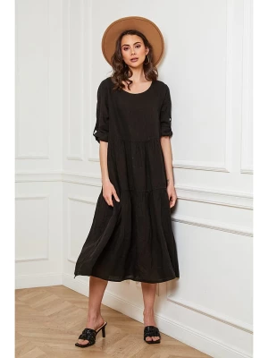 Joséfine Lniana sukienka "Depay" w kolorze czarnym rozmiar: M