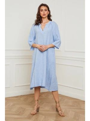 Joséfine Lniana sukienka "Devalone" w kolorze błękitnym rozmiar: XL