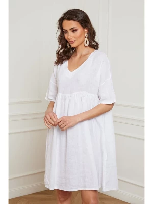 Joséfine Lniana sukienka "Dobby" w kolorze białym rozmiar: M