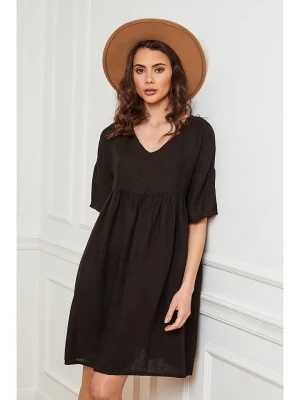 Joséfine Lniana sukienka "Dobby" w kolorze czarnym rozmiar: S