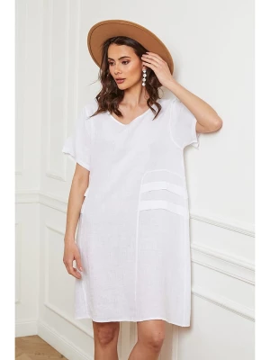 Joséfine Lniana sukienka "Erbus" w kolorze białym rozmiar: L
