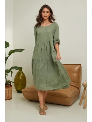 Fleur de Lin Lniana sukienka "Lantana" w kolorze khaki rozmiar: XXL