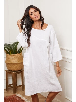 Joséfine Lniana sukienka w kolorze białym rozmiar: XL