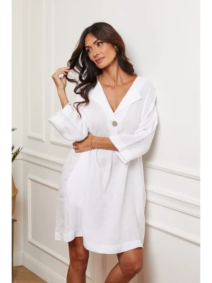 Joséfine Lniana sukienka w kolorze białym rozmiar: XL