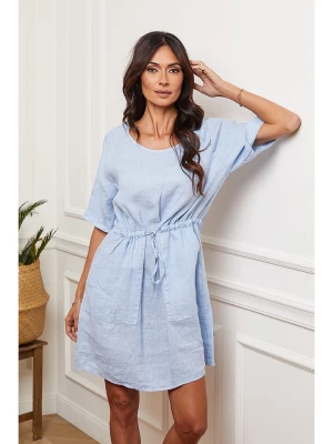 Joséfine Lniana sukienka w kolorze błękitnym rozmiar: XL