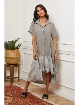 Joséfine Lniana sukienka w kolorze szarym rozmiar: XL