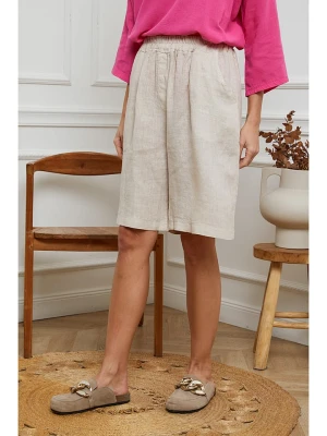 Joséfine Lniane bermudy w kolorze beżowym rozmiar: S