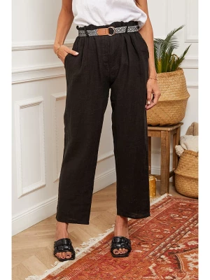 Joséfine Lniane spodnie w kolorze czarnym rozmiar: XL