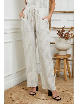Joséfine Lniane spodnie w kolorze kremowym rozmiar: M