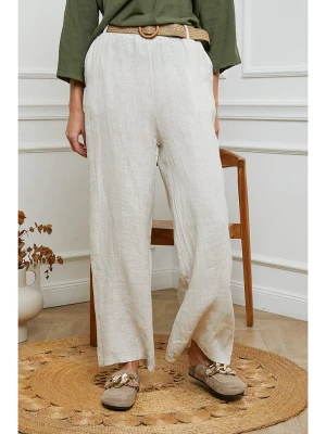 Joséfine Lniane spodnie w kolorze kremowym rozmiar: M